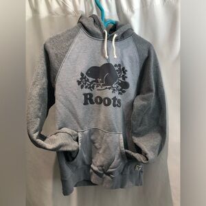Roots Charcoal Hoodie with Beaver Emblem